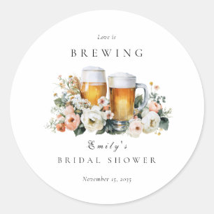 Sticker Rond L'amour est en train de brasser de la bière à la d