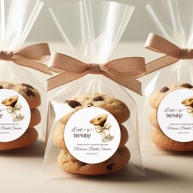 Sticker Rond L'amour est en train de se préparer Bow Espresso M (Créateur téléchargé)