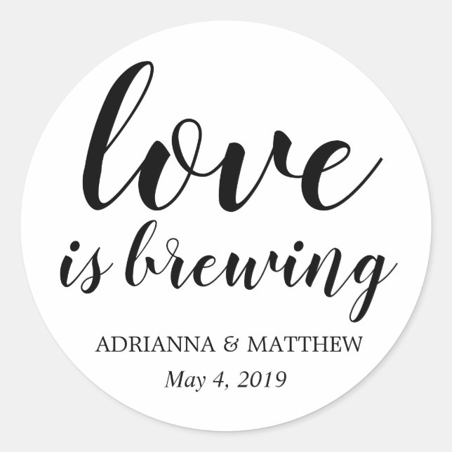 Sticker Rond L'Amour Est En Train D'Épouser Un Mariage Whimsica (Devant)