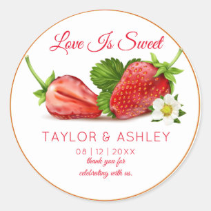 Sticker Rond L'Amour Est Fruit De Fraise Douce   MARIAGE