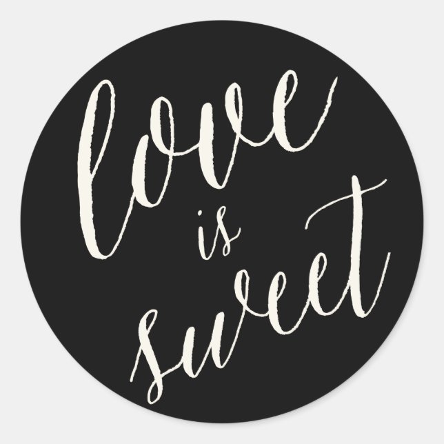 Sticker Rond L'amour est la calligraphie douce Script Mariage S (Devant)