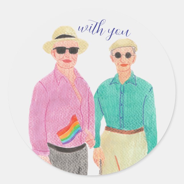 Sticker Rond L'amour est la fierté de l'amour Saint-Valentin (Devant)
