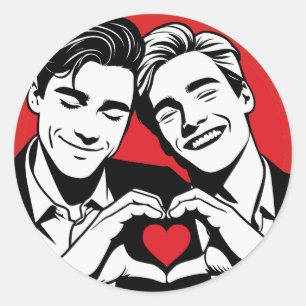 Sticker Rond L'amour est l'amour. Amore è Amore.