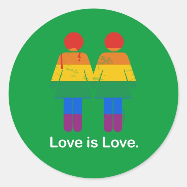 Sticker Rond L'AMOUR EST L'AMOUR COUPLE LESBIEN -.png (Devant)