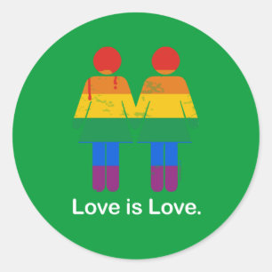 Sticker Rond L'AMOUR EST L'AMOUR COUPLE LESBIEN -.png