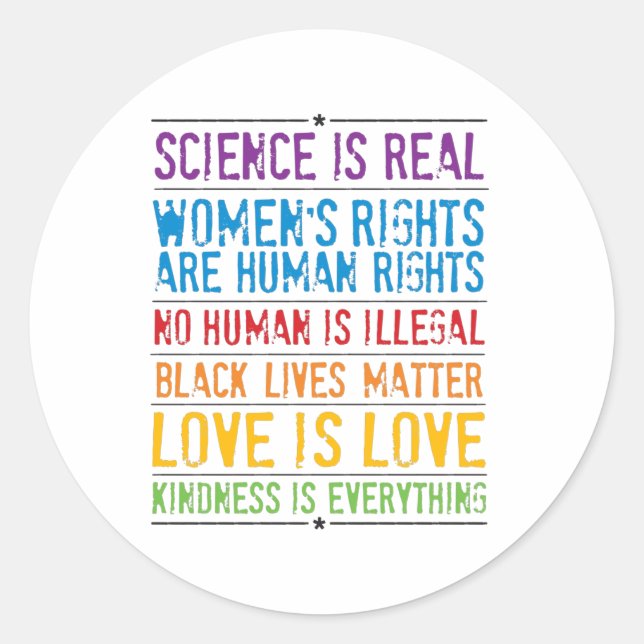 Sticker Rond L'amour est l'amour Rainbow Pride (Devant)