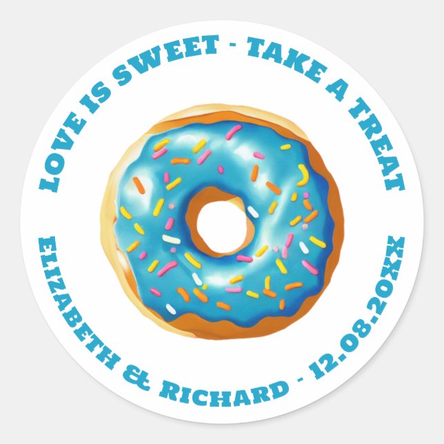 Sticker Rond L'amour est Mariage de beigne douce (Devant)