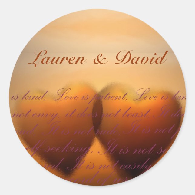 Sticker Rond L'amour est patient - l'amour est gentil (Devant)