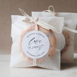 Sticker Rond L'amour est sucré Mariage sucré Favoriser