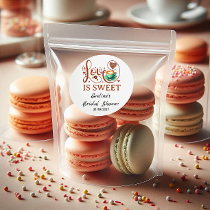 Sticker Rond L'amour est un doux café en calligraphie de cœur