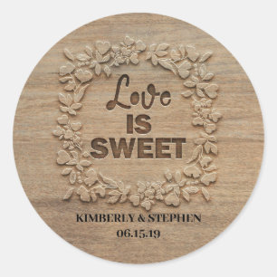 Sticker Rond L'amour est un doux Mariage rustique