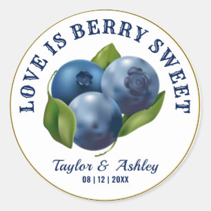 Sticker Rond L'amour est un fruit bleu mûr   Mariage