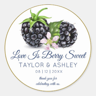 Sticker Rond L'amour est un fruit de mûre sucré   Mariage