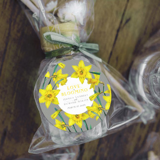 Sticker Rond L'amour est une aquarelle jaune de mariage printan