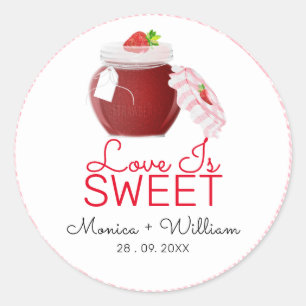 Sticker Rond L'amour est une Confiture de Fraises Douce   Maria