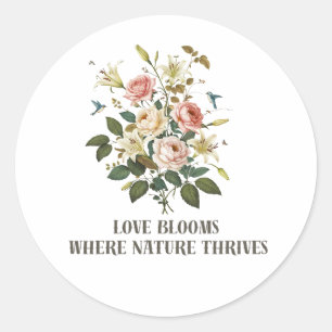 Sticker Rond L'amour fleurit avec la nature