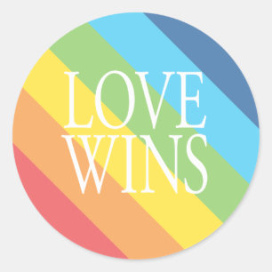 Sticker Rond L'amour gagne l'autocollant