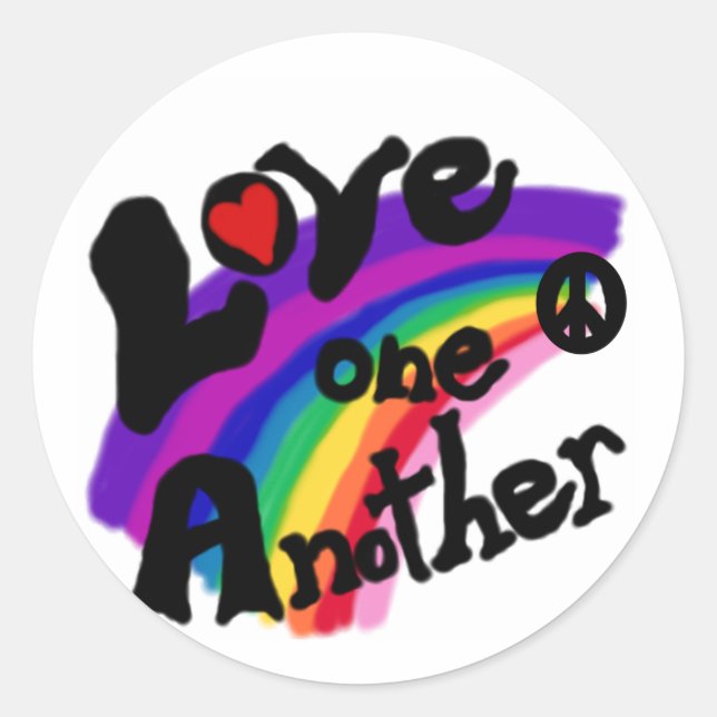 Sticker Rond L'amour l'autre arc-en-ciel (Devant)