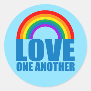 Sticker Rond L'amour l'autre arc-en-ciel chrétien