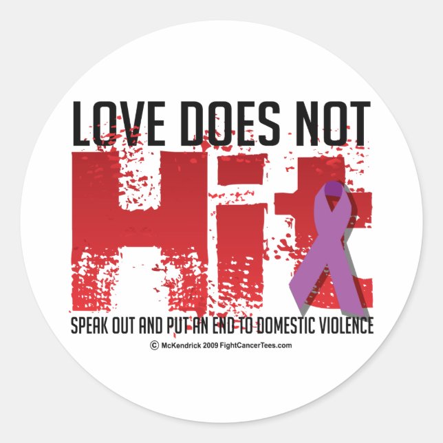 Sticker Rond L'amour ne frappe pas (Devant)