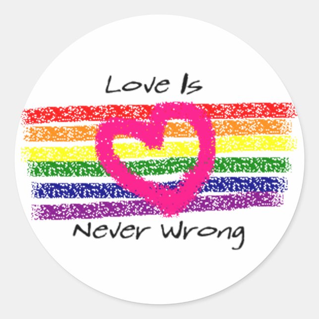 Sticker Rond L'amour n'est jamais mal (Devant)
