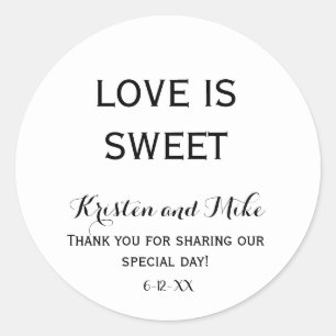 Sticker Rond L'amour personnalisé est un Mariage doux