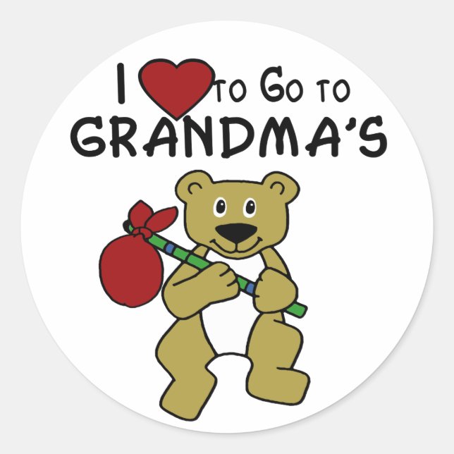 Sticker Rond L'amour pour aller chez grand-mère (Devant)