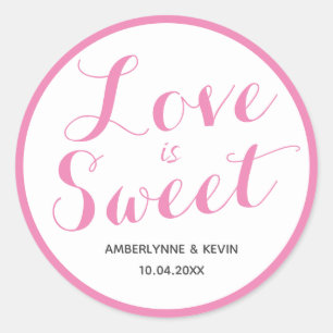 Sticker Rond L'amour rose est doux