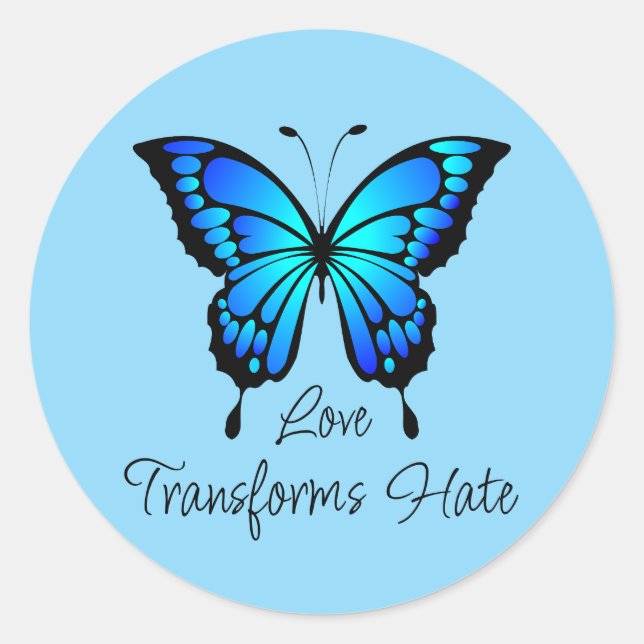 Sticker Rond L'amour transforme l'autocollant de haine (Devant)