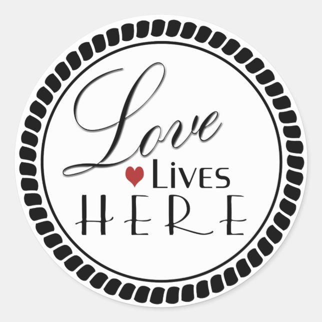 Sticker Rond L'amour vit ici (Devant)