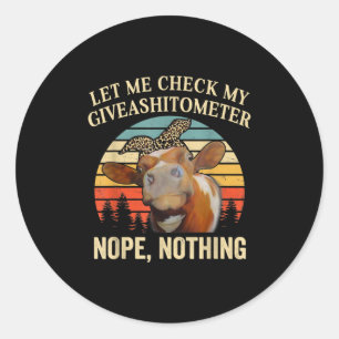 Sticker Rond L'Amoureux de la vache folle Heifer Funny Vérifie