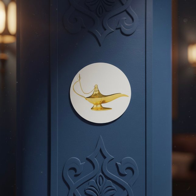 Sticker Rond Lampe de génie magique (Créateur téléchargé)