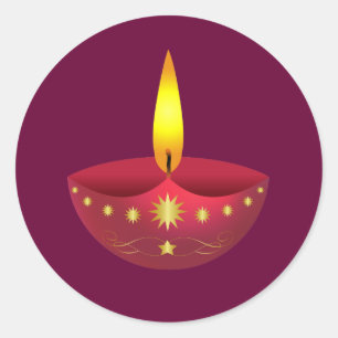 Sticker Rond Lampe Diwali brillante