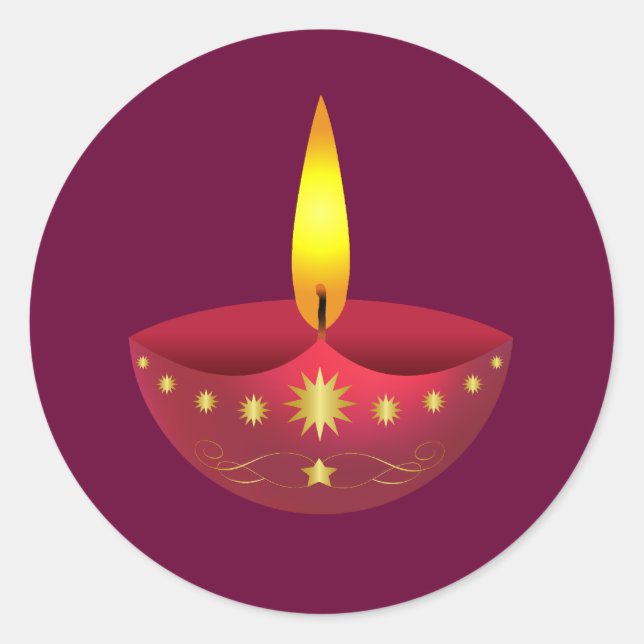 Sticker Rond Lampe Diwali brillante (Devant)