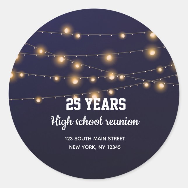 Sticker Rond Lampes à cordes modernes (Devant)