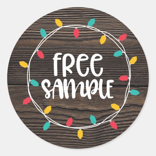 Sticker Rond Lampes de Noël échantillon gratuit (Devant)