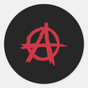 Sticker Rond L'anarchie, se libérer des règles protester contre