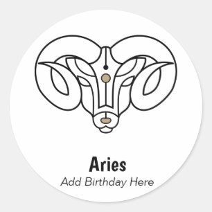 Sticker Rond Lance le bélier zodiac personnalisé