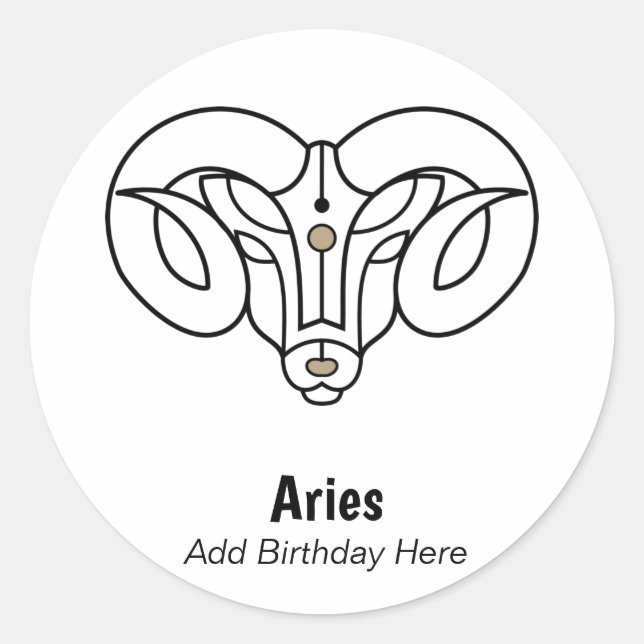 Sticker Rond Lance le bélier zodiac personnalisé (Devant)