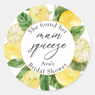 Sticker Rond Lancement de mariage Lemon Main Squeeze