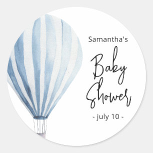 Sticker Rond Lancer de ballon à air chaud - Baby shower