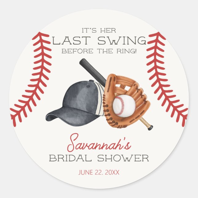 Sticker Rond Lancer de baseball Little Rookie Fête de mariage (Devant)