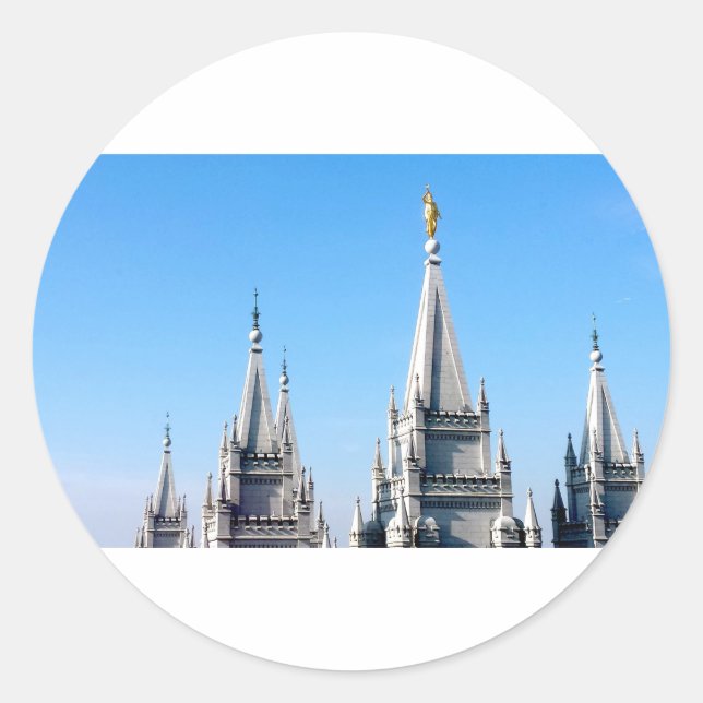 Sticker Rond landes lac sel ville temple angel moroni (Devant)
