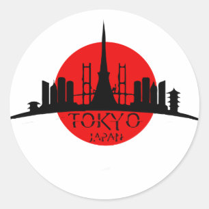 Sticker Rond Landmark de Tokyo
