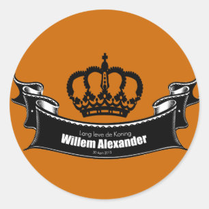Sticker Rond Lang leve de Koning