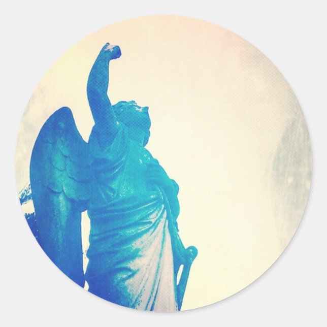 Sticker Rond L'ange dans une tempête (Devant)