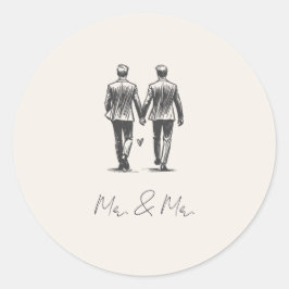 Sticker Rond Langley M. & M. Mariage