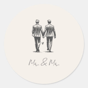 Sticker Rond Langley M. & M. Mariage