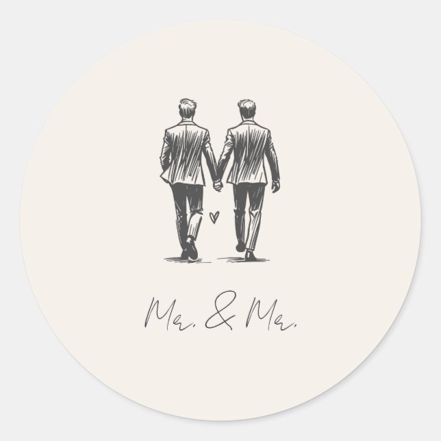 Sticker Rond Langley M. & M. Mariage (Devant)