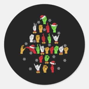 Sticker Rond Langue des signes américaine